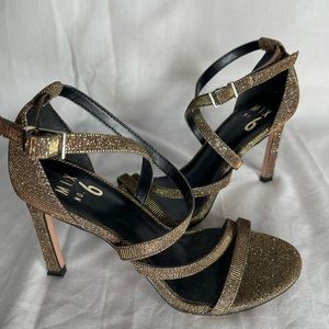 Sparkly gold heels